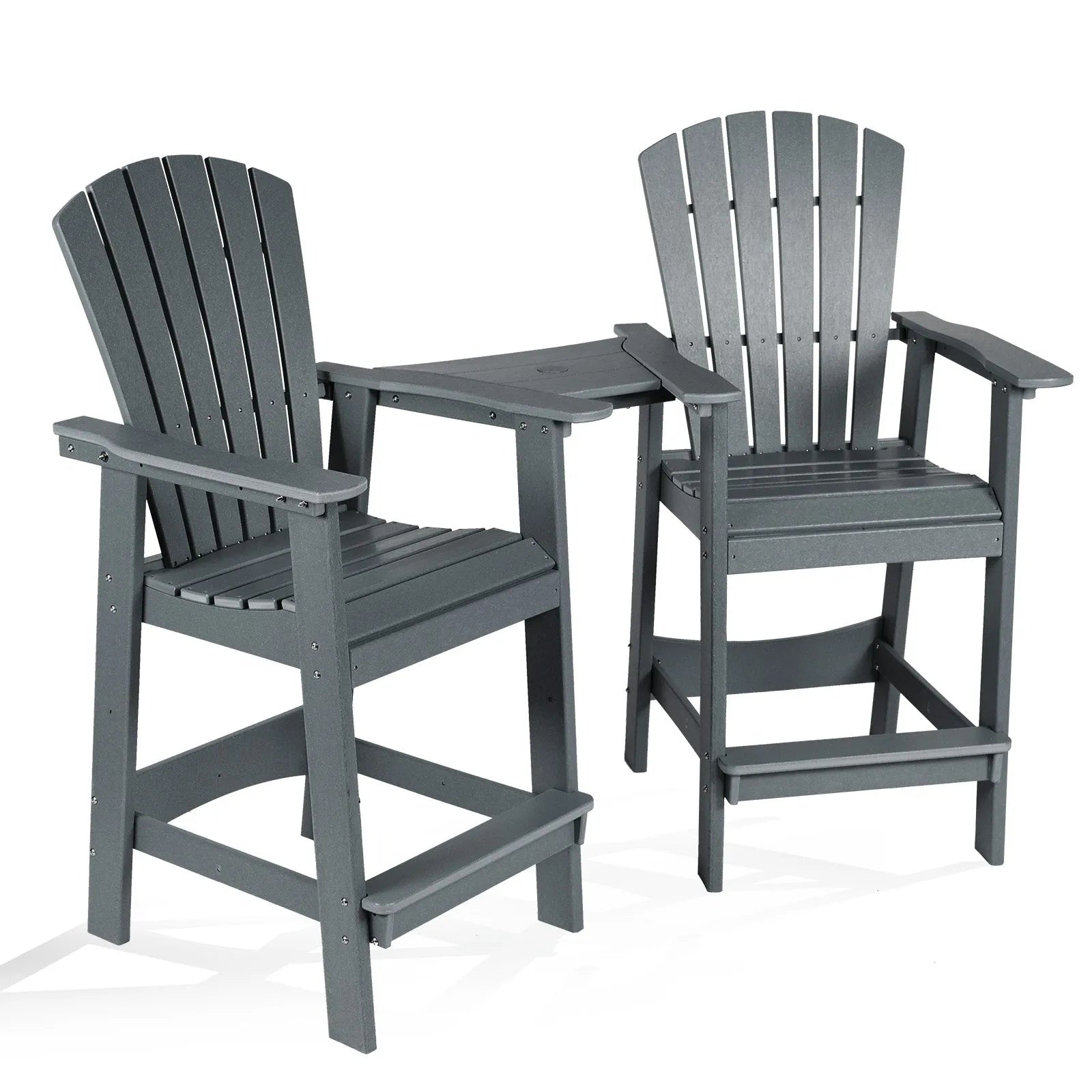 Tall_Adirondack_Chairs_Set_of_2_HDPE_Patio_Bar_Stool_with_Connecting_Tray_Aoodor_Gray-1