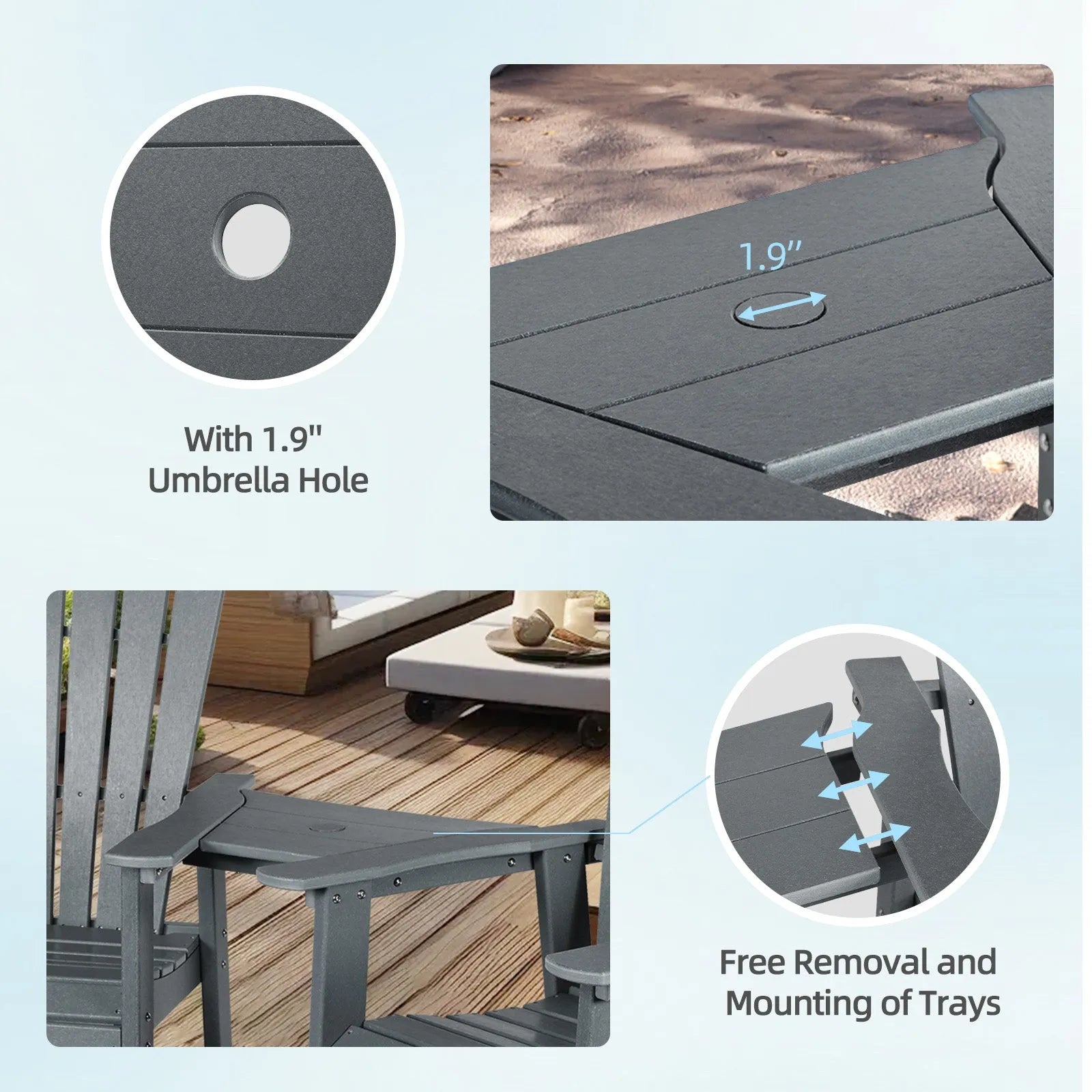 Tall_Adirondack_Chairs_Set_of_2_HDPE_Patio_Bar_Stool_with_Connecting_Tray_Aoodor_Gray-5