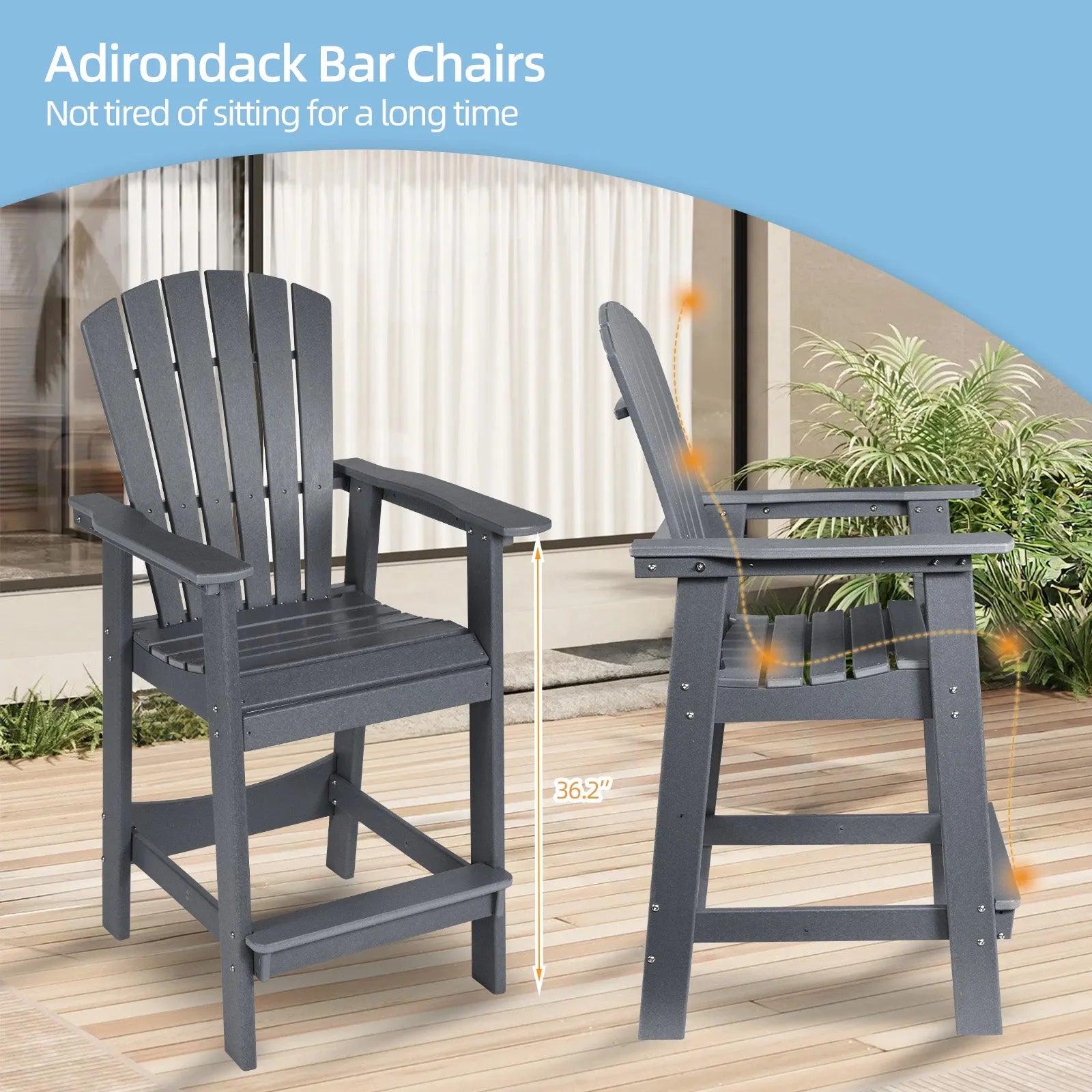 Tall_Adirondack_Chairs_Set_of_2_HDPE_Patio_Bar_Stool_with_Connecting_Tray_Aoodor_Gray-6